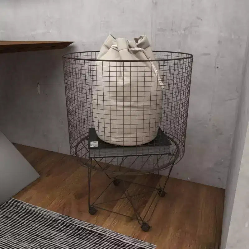 Farmhouse Metal Storage Cart Bronze - Olivia & May: Multipurpose Metal Hamper with Wheels, Open-Top, No Assembly Required