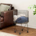 Farmhouse Metal Storage Cart Bronze - Olivia & May: Multipurpose Metal Hamper with Wheels, Open-Top, No Assembly Required