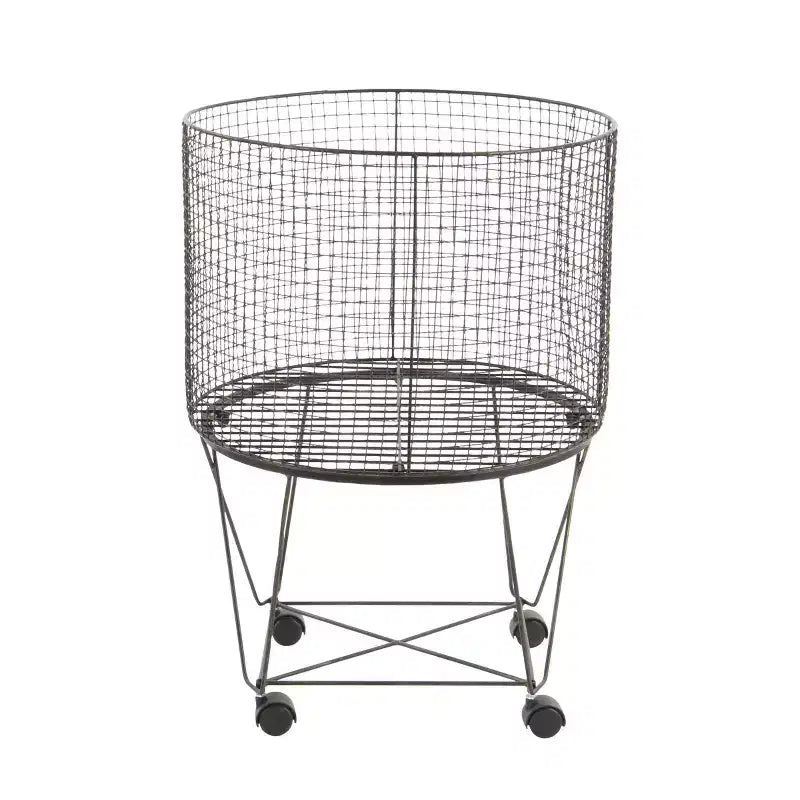 Farmhouse Metal Storage Cart Bronze - Olivia & May: Multipurpose Metal Hamper with Wheels, Open-Top, No Assembly Required