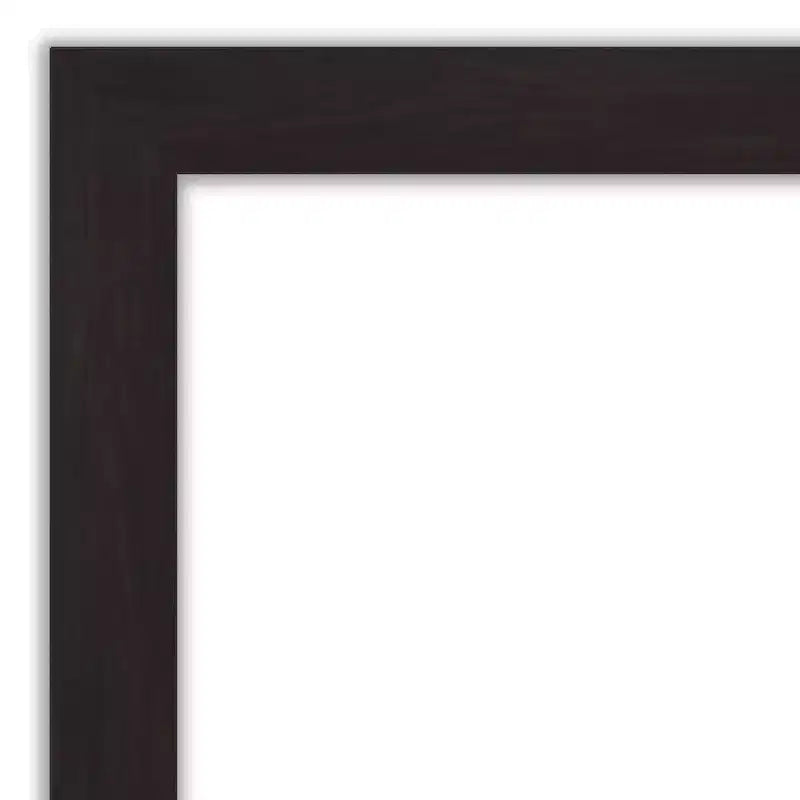 32" x 26" Non-Beveled Narrow Bathroom Wall Mirror Espresso Brown - Amanti Art: Modern Rectangular, Polystyrene Frame, Wall Mounted