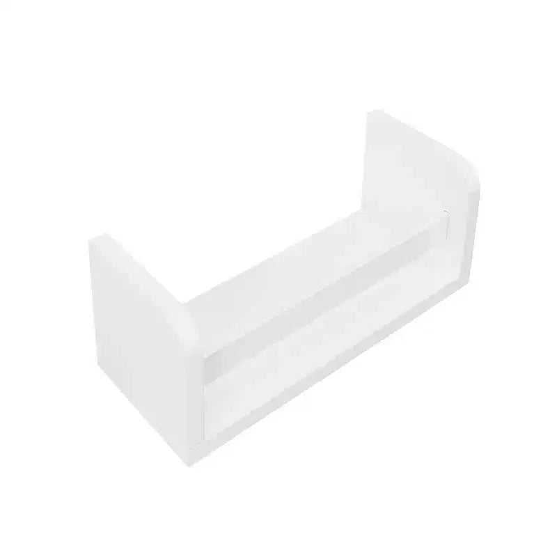 RiverRidge Kids' Reading Nook Cushioned Toy Storage Bench with Cubby Organizers and 2 10" Floating Bookshelves White