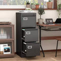 Vertical Metal File Cabinet with Lock for Home Office