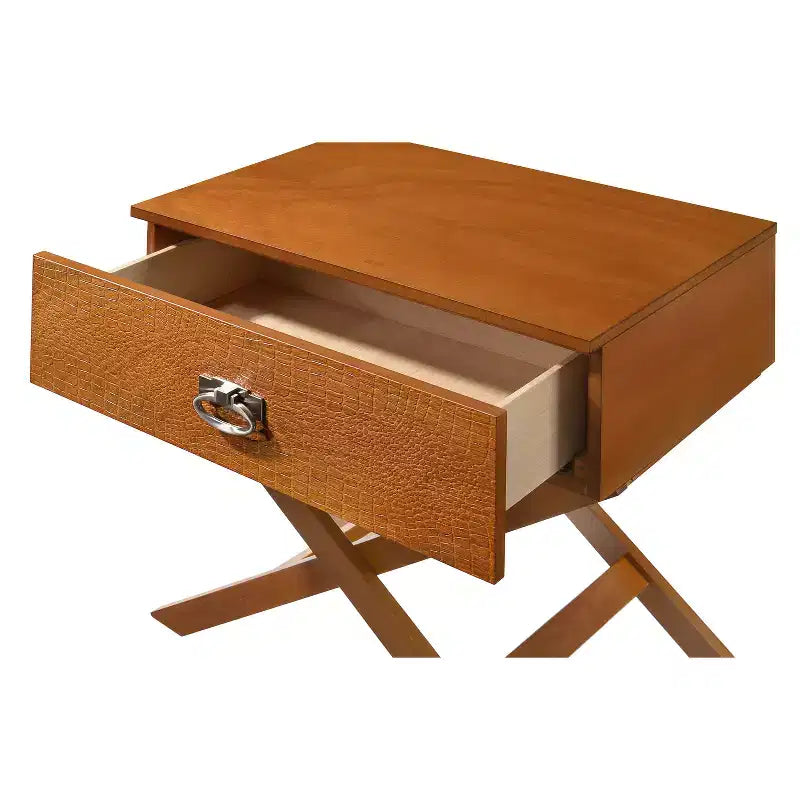 HomeStock Rectangle Wood Nighstand For Living Room and Bedroom