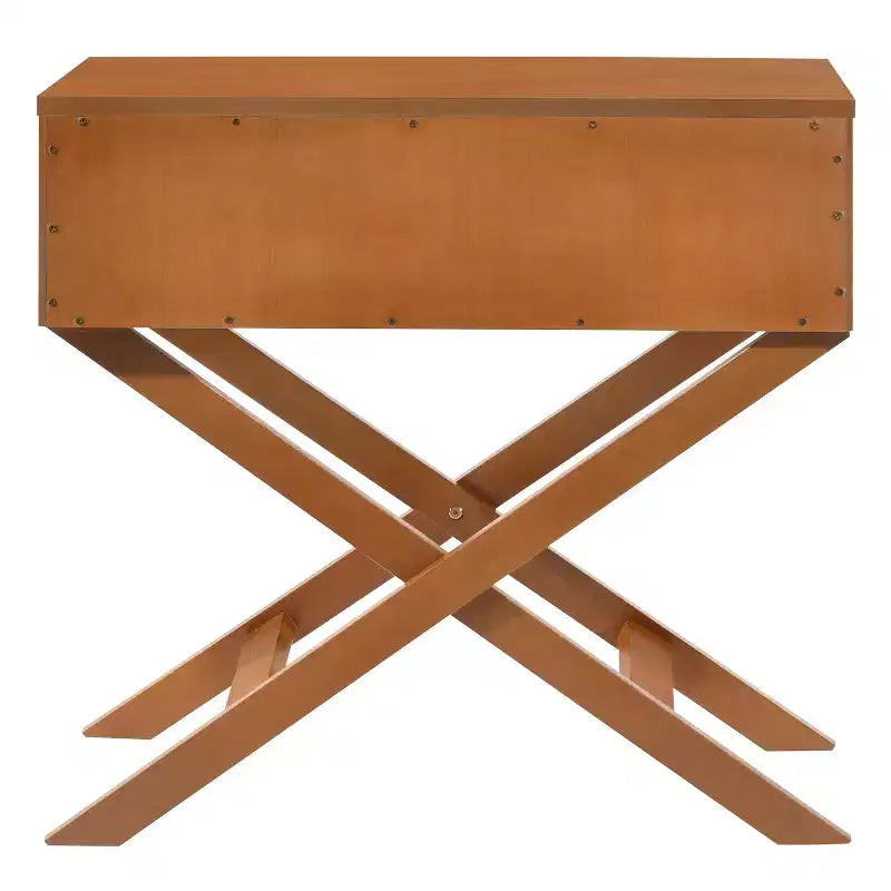 HomeStock Rectangle Wood Nighstand For Living Room and Bedroom