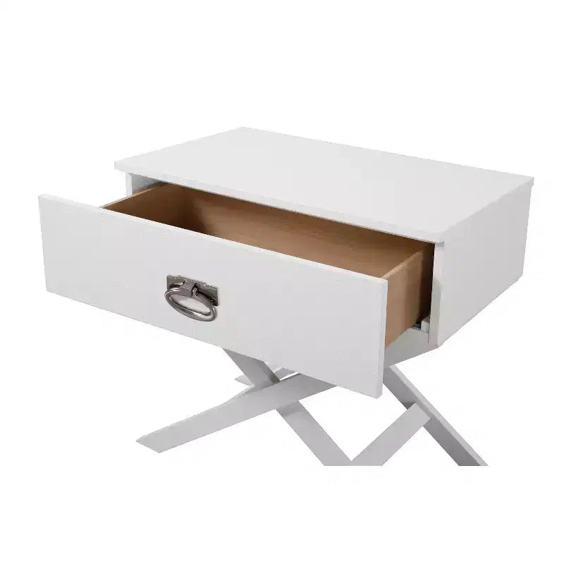 HomeStock Rectangle Wood Nighstand For Living Room and Bedroom