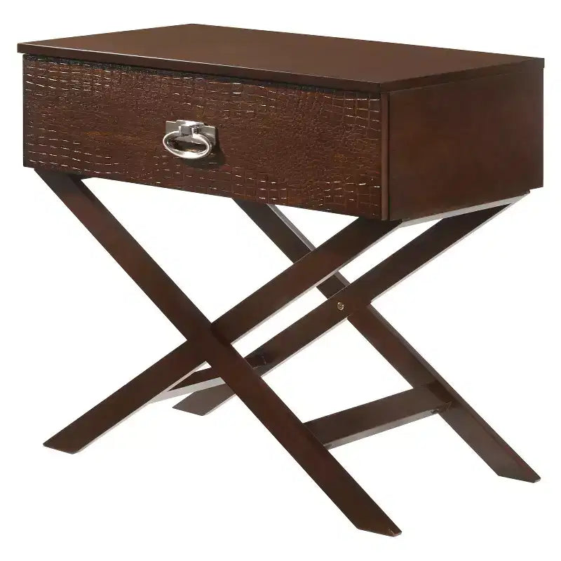 HomeStock Rectangle Wood Nighstand For Living Room and Bedroom