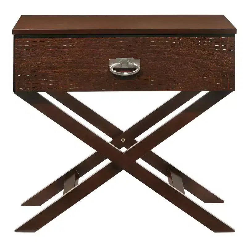HomeStock Rectangle Wood Nighstand For Living Room and Bedroom