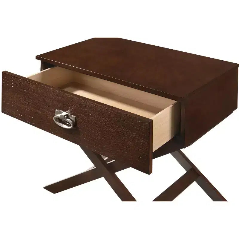 HomeStock Rectangle Wood Nighstand For Living Room and Bedroom