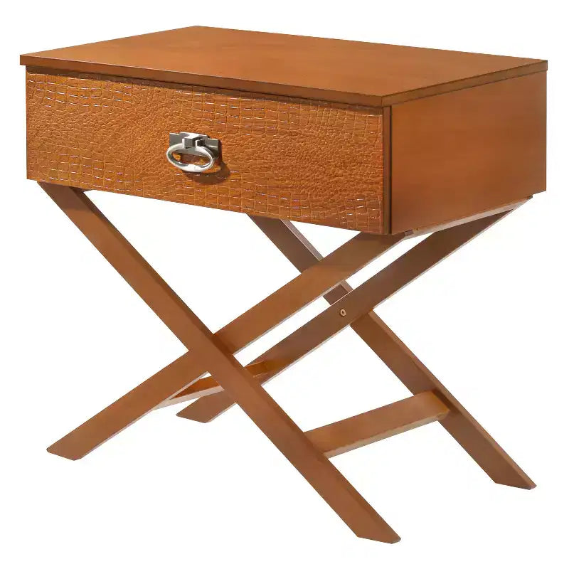 HomeStock Rectangle Wood Nighstand For Living Room and Bedroom