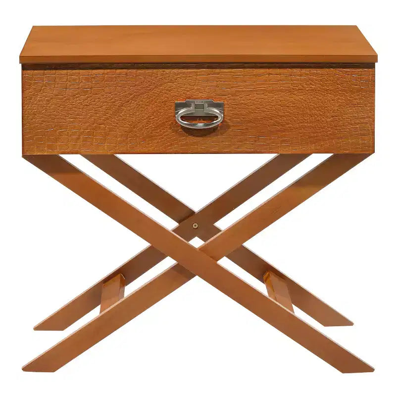 HomeStock Rectangle Wood Nighstand For Living Room and Bedroom