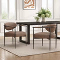 GDFStudio Hazel Modern Faux Leather Dining Chairs with Curved Backrest and Cushions (Set of 2)