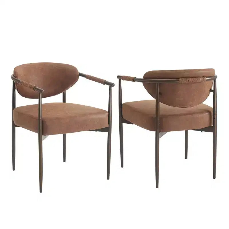 GDFStudio Hazel Modern Faux Leather Dining Chairs with Curved Backrest and Cushions (Set of 2)