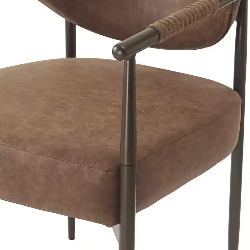 GDFStudio Hazel Modern Faux Leather Dining Chairs with Curved Backrest and Cushions (Set of 2)