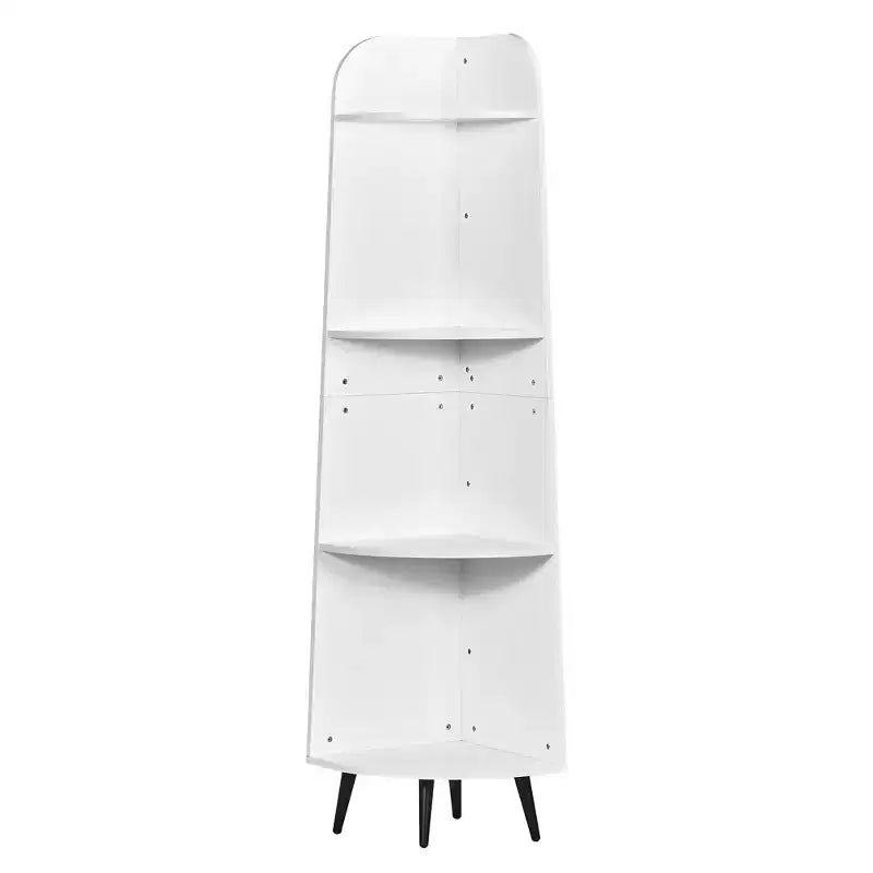 VECELO 4/5-Tier Modern Corner Shelf, Open Storage Display Stand for Living Room, Bedroom, Home Office, Space-Saving Corner Unit