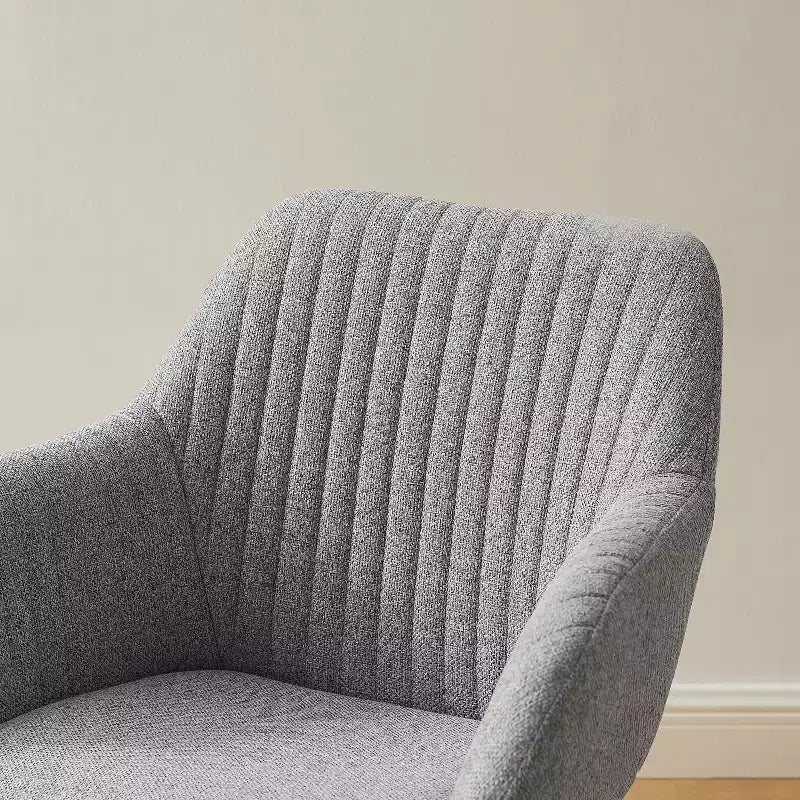 Art Leon Desk Chair No Wheels, Mid Century Modern Swivel Accent Chair with Oak Wood Legs