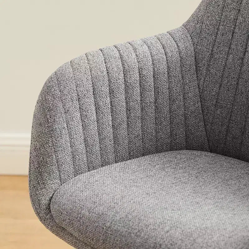 Art Leon Desk Chair No Wheels, Mid Century Modern Swivel Accent Chair with Oak Wood Legs