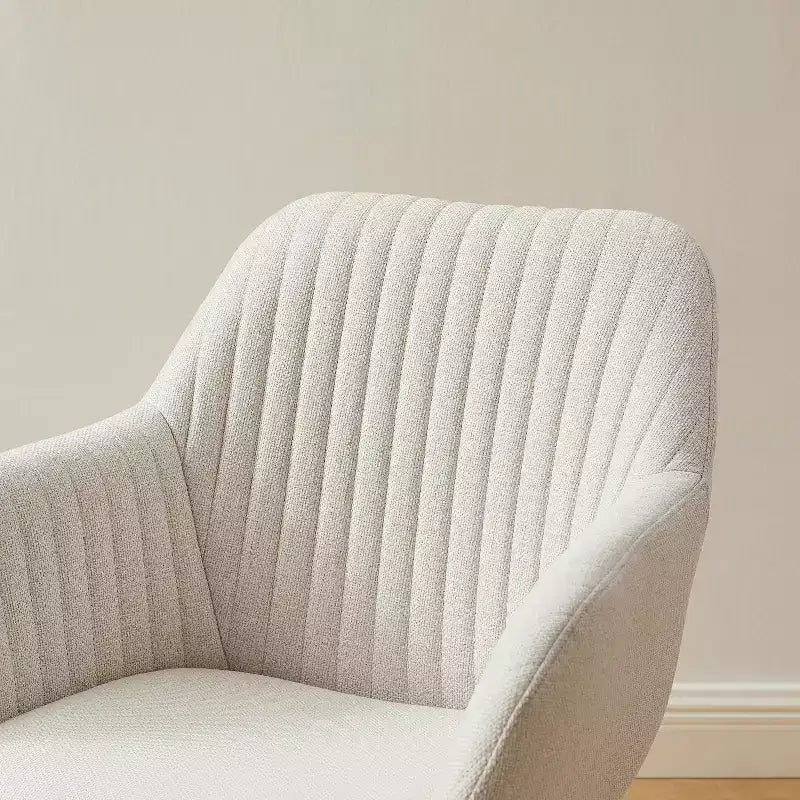 Art Leon Desk Chair No Wheels, Mid Century Modern Swivel Accent Chair with Oak Wood Legs