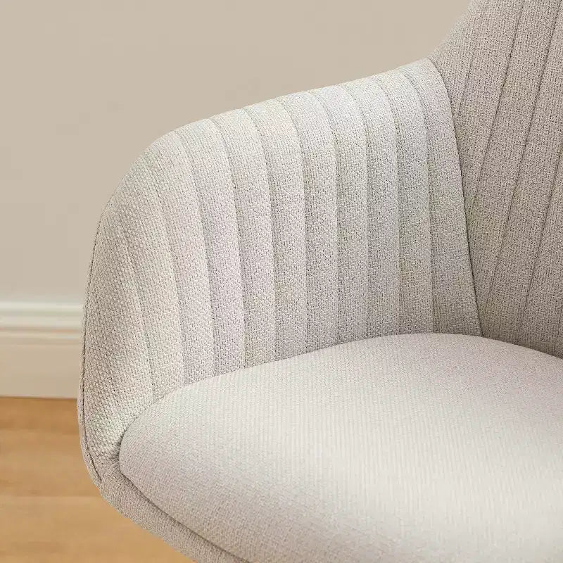 Art Leon Desk Chair No Wheels, Mid Century Modern Swivel Accent Chair with Oak Wood Legs
