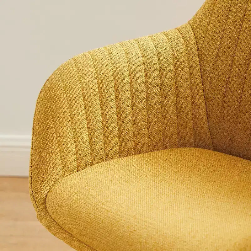 Art Leon Desk Chair No Wheels, Mid Century Modern Swivel Accent Chair with Oak Wood Legs