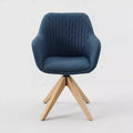 Art Leon Desk Chair No Wheels, Mid Century Modern Swivel Accent Chair with Oak Wood Legs