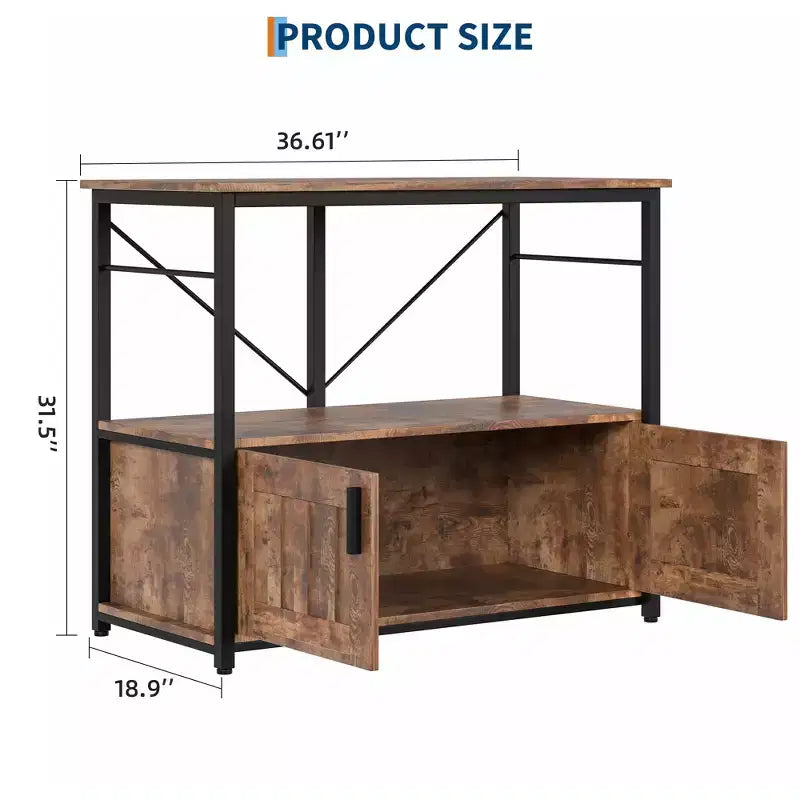 COZONY 40-50 Gallon Aquarium Stand with Storage Cabinet, 660 lb Heavy Duty Metal Fish Tank Stand with 2 Tier Design for Home or Office