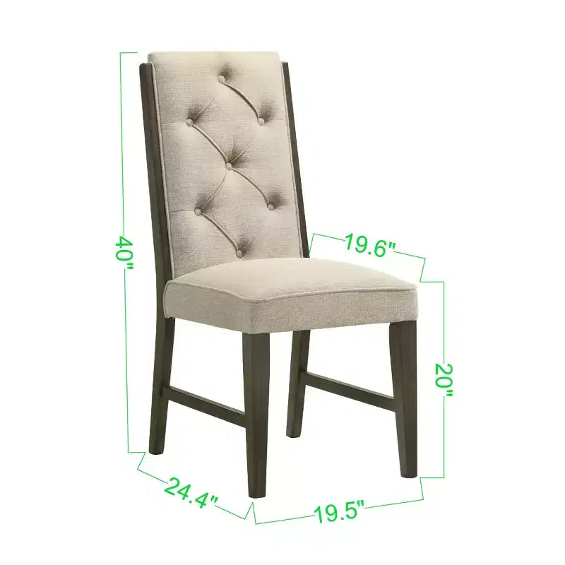 GDFStudio Landon Contemporary Wood Tufted Upholstered Dining Side Chairs (Set of 2)
