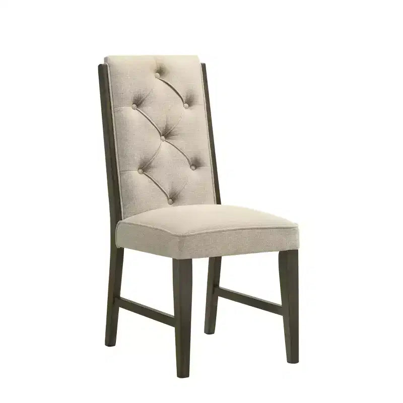 GDFStudio Landon Contemporary Wood Tufted Upholstered Dining Side Chairs (Set of 2)