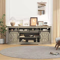 66 Farmhouse TV Stand for 75 TVs, Entertainment Console with Barn Doors, Adjustable Shelf and Semi-Open Storage for Living Room