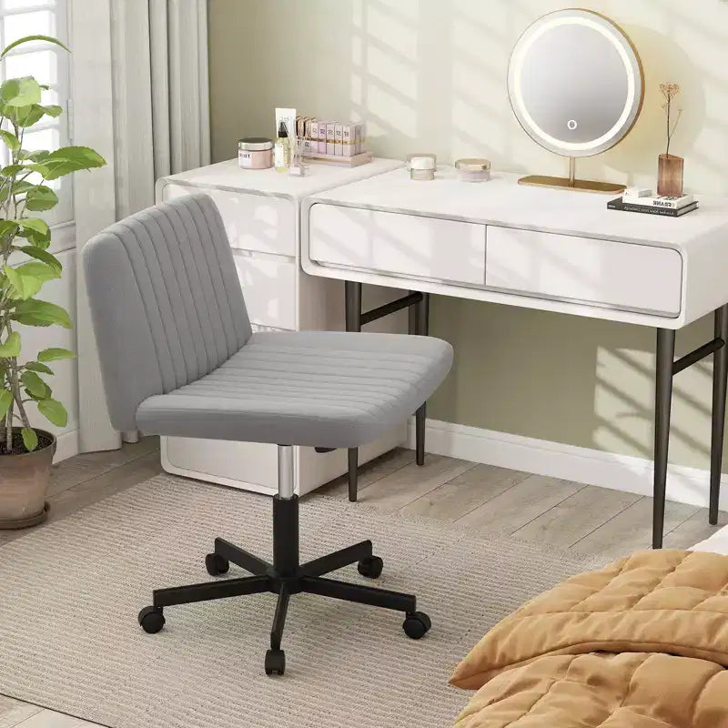 Costway Criss Cross Chair with Wheels w/Soft-Padded Wide Seat Adjustable Height Modern