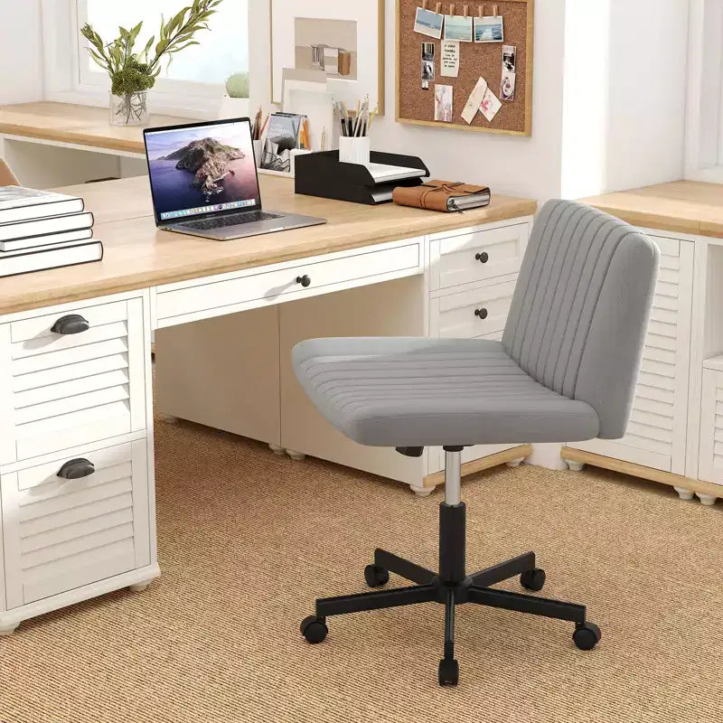 Costway Criss Cross Chair with Wheels w/Soft-Padded Wide Seat Adjustable Height Modern