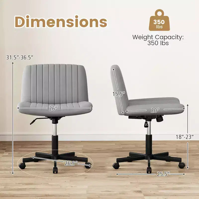 Costway Criss Cross Chair with Wheels w/Soft-Padded Wide Seat Adjustable Height Modern