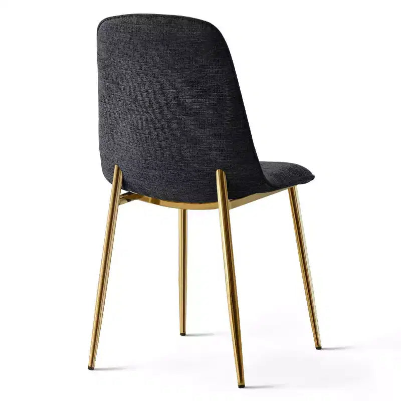 Modern Fabric Dining Chairs Set of 2 with Gold Metal Legs, Upholstered Kitchen Chairs with Padded Seat for Dining Room Seating-Panipeachy