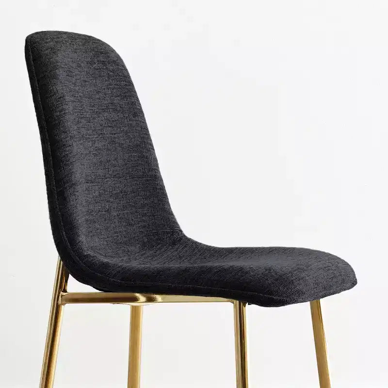 Modern Fabric Dining Chairs Set of 2 with Gold Metal Legs, Upholstered Kitchen Chairs with Padded Seat for Dining Room Seating-Panipeachy