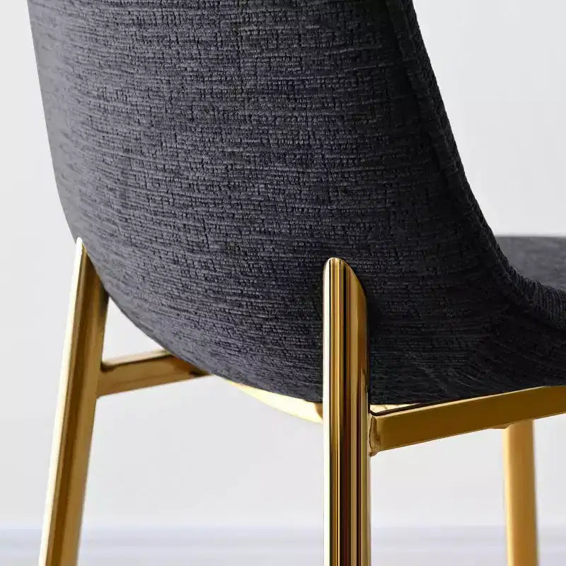 Modern Fabric Dining Chairs Set of 2 with Gold Metal Legs, Upholstered Kitchen Chairs with Padded Seat for Dining Room Seating-Panipeachy