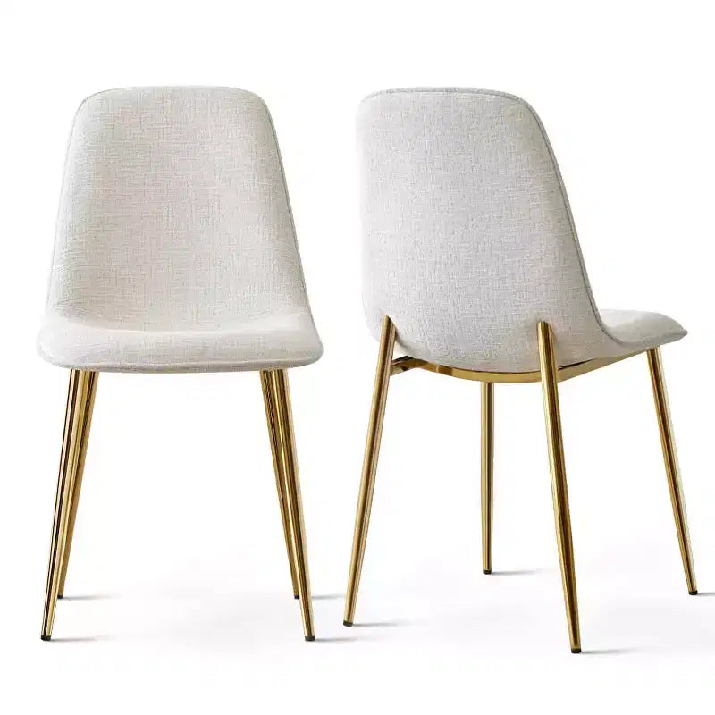 Modern Fabric Dining Chairs Set of 2 with Gold Metal Legs, Upholstered Kitchen Chairs with Padded Seat for Dining Room Seating-Panipeachy
