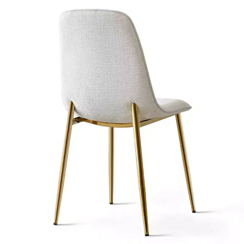 Modern Fabric Dining Chairs Set of 2 with Gold Metal Legs, Upholstered Kitchen Chairs with Padded Seat for Dining Room Seating-Panipeachy