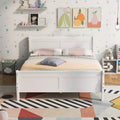 FAMYYT Full Size Wood Platform Bed With Headboard, Easy Assembly, White