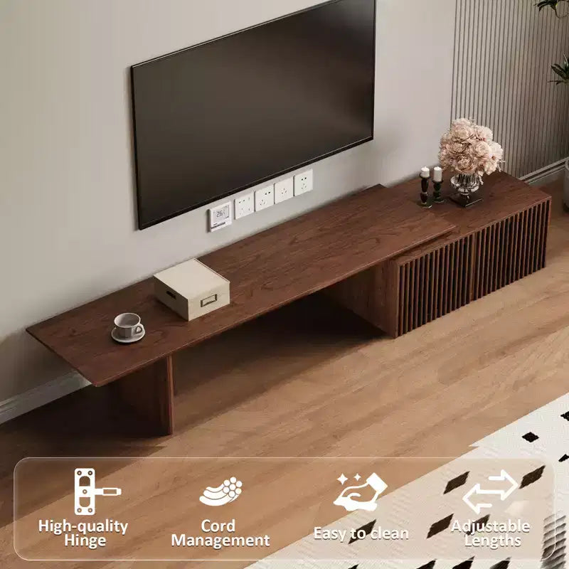 JVNOXK 78 to 110-inch Retracted Extendable TV Stand, Console Media Cabinet with Storage,for Up to 55+Inch,for Living Room
