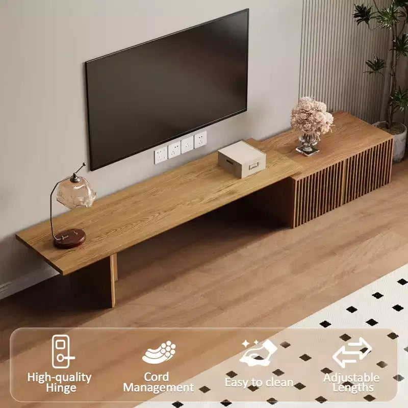 JVNOXK 78 to 110-inch Retracted Extendable TV Stand, Console Media Cabinet with Storage,for Up to 55+Inch,for Living Room