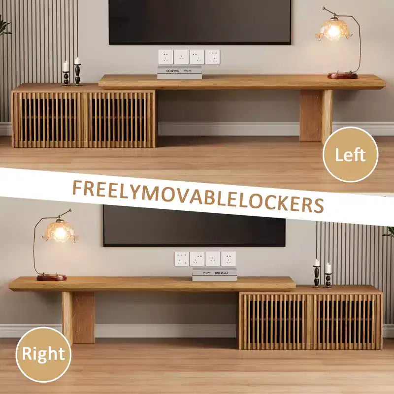 JVNOXK 78 to 110-inch Retracted Extendable TV Stand, Console Media Cabinet with Storage,for Up to 55+Inch,for Living Room