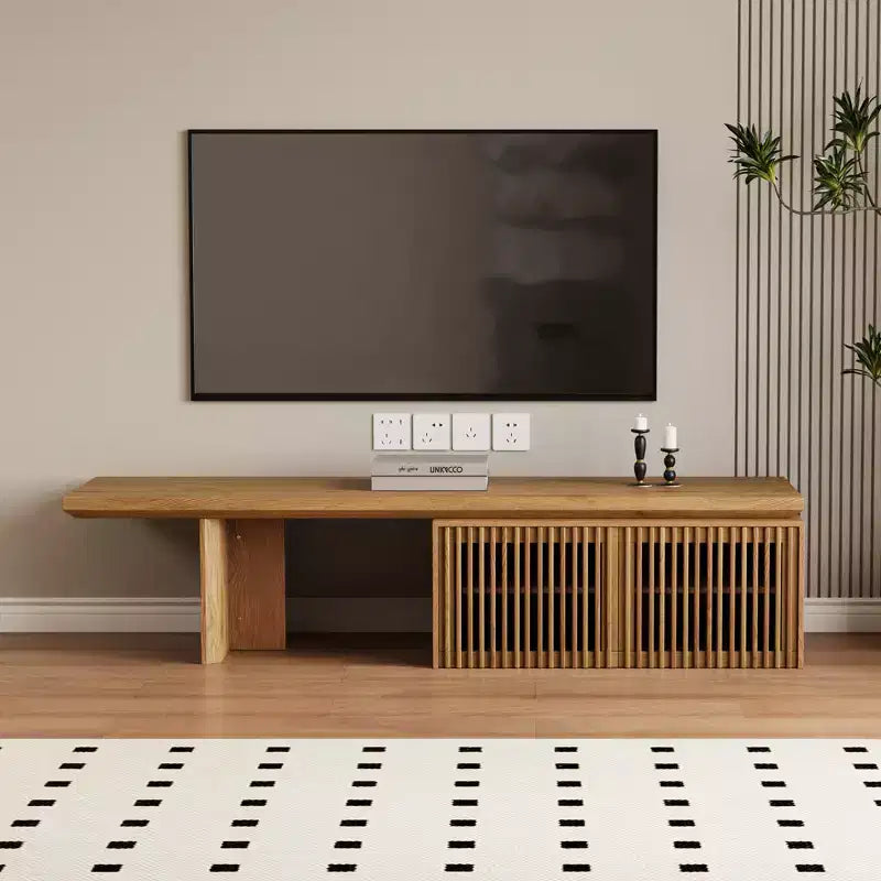 JVNOXK 78 to 110-inch Retracted Extendable TV Stand, Console Media Cabinet with Storage,for Up to 55+Inch,for Living Room