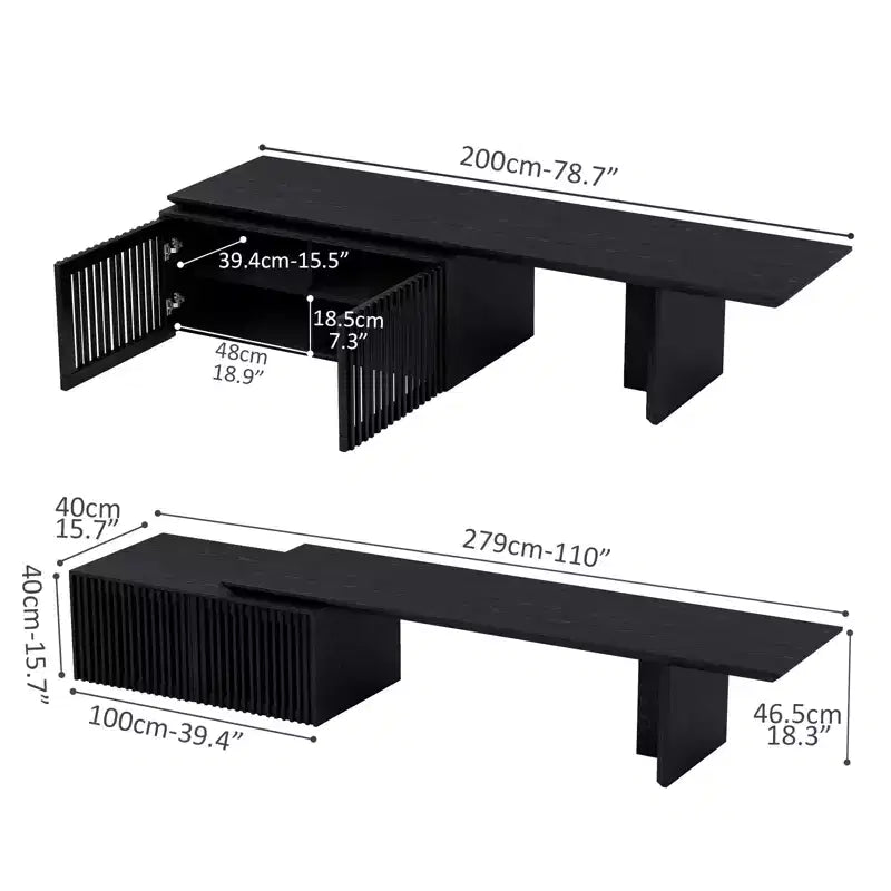 JVNOXK 78 to 110-inch Retracted Extendable TV Stand, Console Media Cabinet with Storage,for Up to 55+Inch,for Living Room