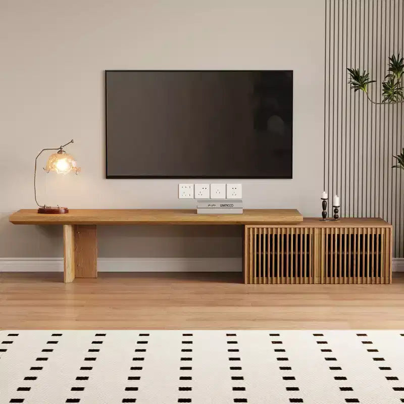 JVNOXK 78 to 110-inch Retracted Extendable TV Stand, Console Media Cabinet with Storage,for Up to 55+Inch,for Living Room