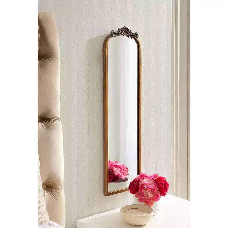 Kate and Laurel Arendahl Traditional Arch Mirror, Gold, 9x32