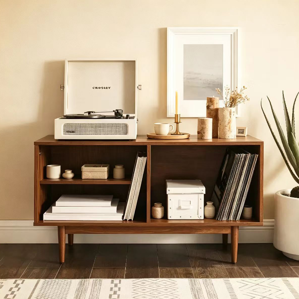 Meuble console de rangement pour disques
