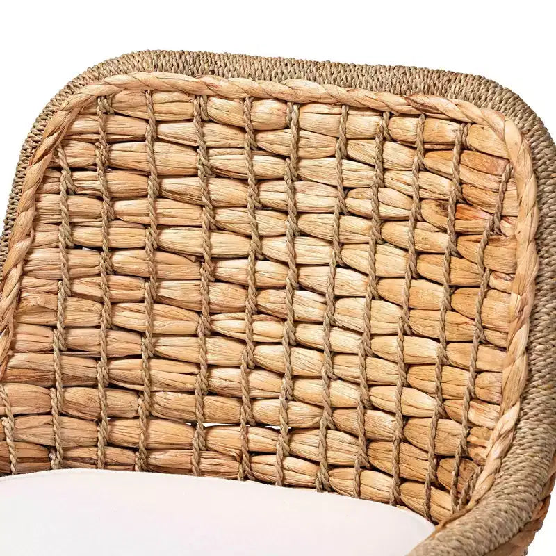 Kyle Woven Rattan Counter Height Barstool with Cushion - bali & pari: Handcrafted, No Assembly Required
