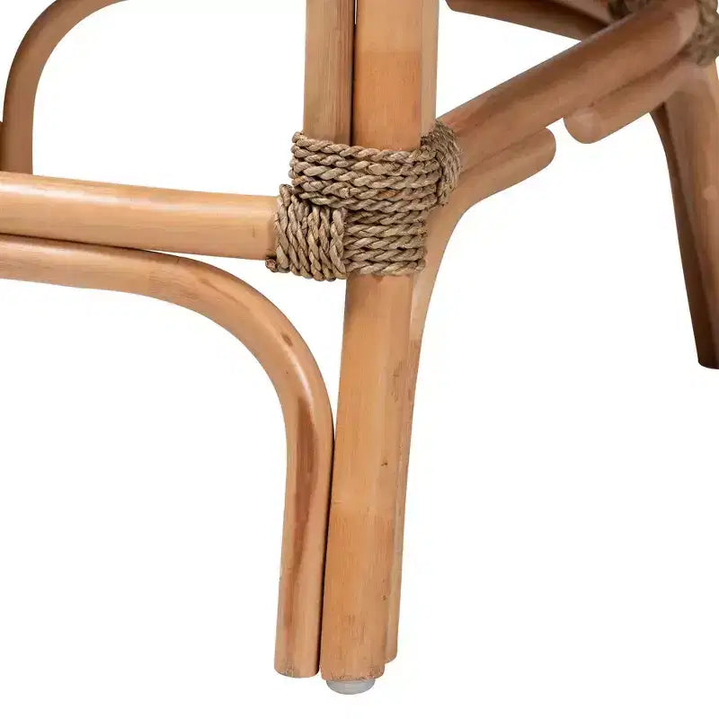 Kyle Woven Rattan Counter Height Barstool with Cushion - bali & pari: Handcrafted, No Assembly Required