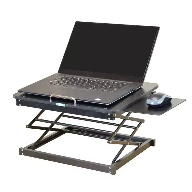 Uncaged Ergonomics Laptop Stand & Standing Desk Black: Ergonomic Adjustable Portable Desk Converter, No Assembly Required
