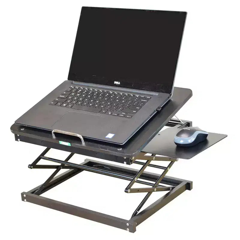 Uncaged Ergonomics Laptop Stand & Standing Desk Black: Ergonomic Adjustable Portable Desk Converter, No Assembly Required