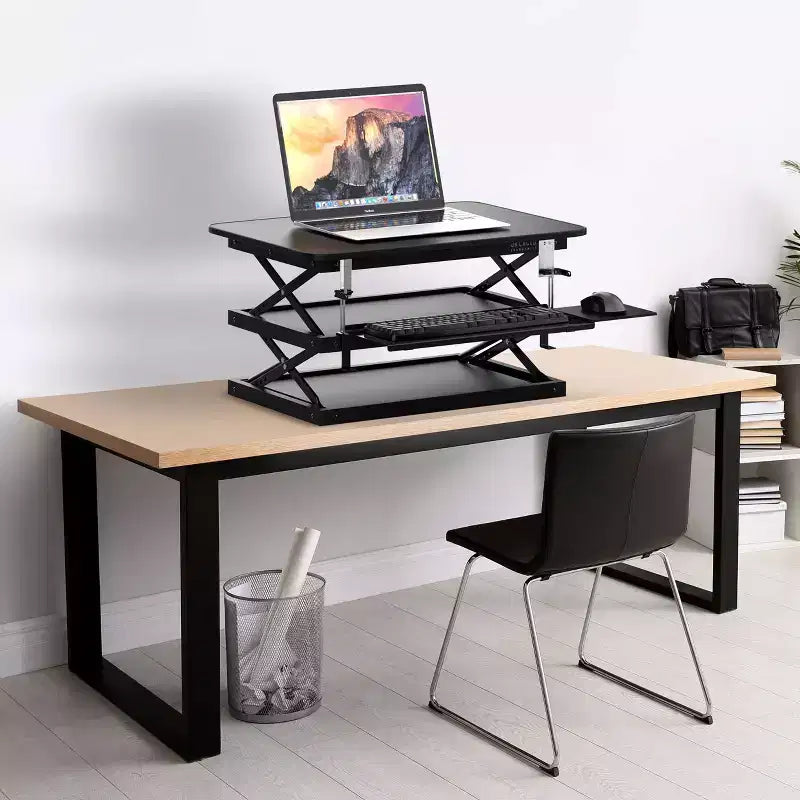 Tall Adjustable Standing Desk Riser Black - Uncaged Ergonomics